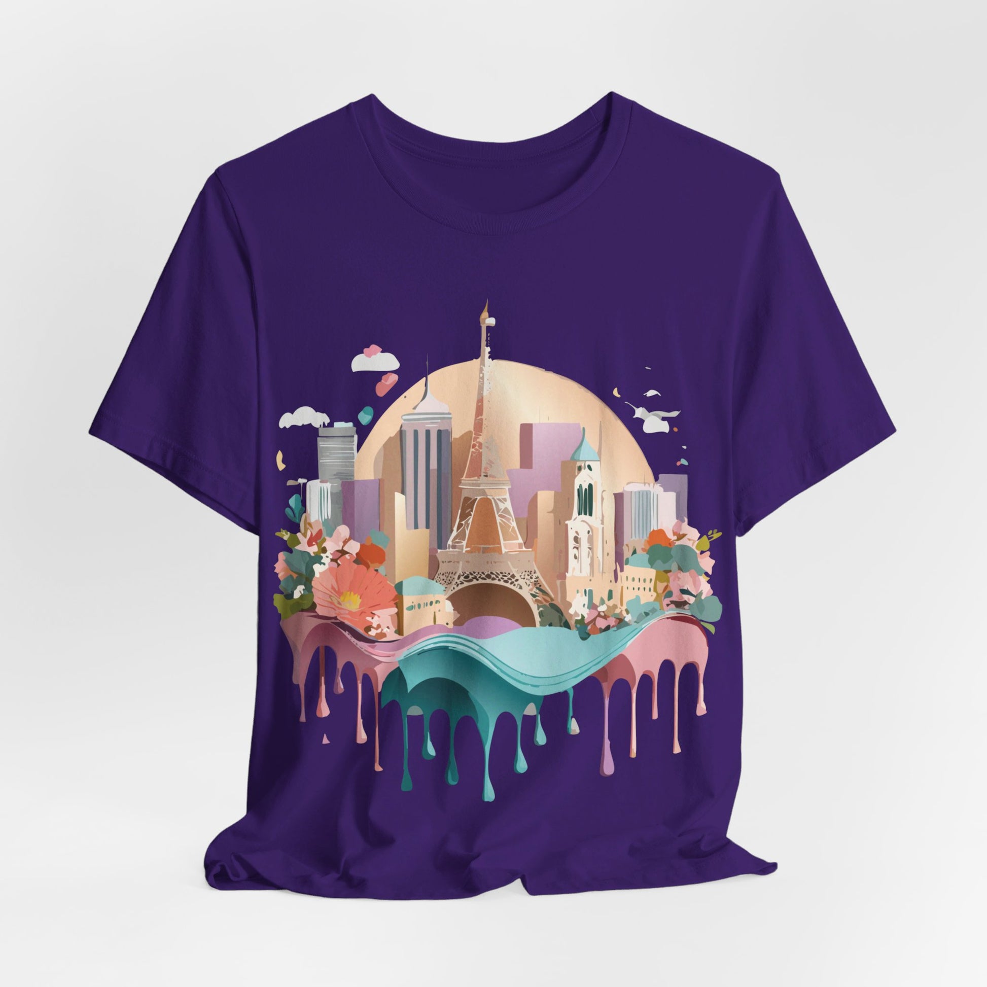 Natural Cotton Tee Shirt - Beautiful Places Collection - Paris Printify