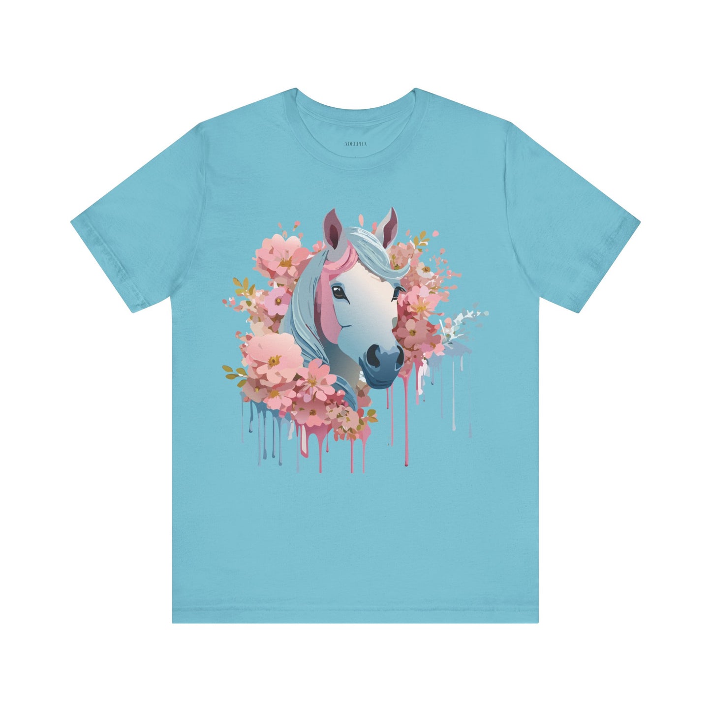 Natural Cotton Tee Shirt with Horse