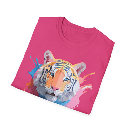 Tiger Print Unisex Softstyle T Shirt Gildan 64000 Comfort Tee