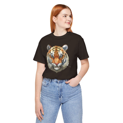 Wild Tiger Face Graphic T-Shirt Unisex Cotton Animal Design Wildlife Tee 1
