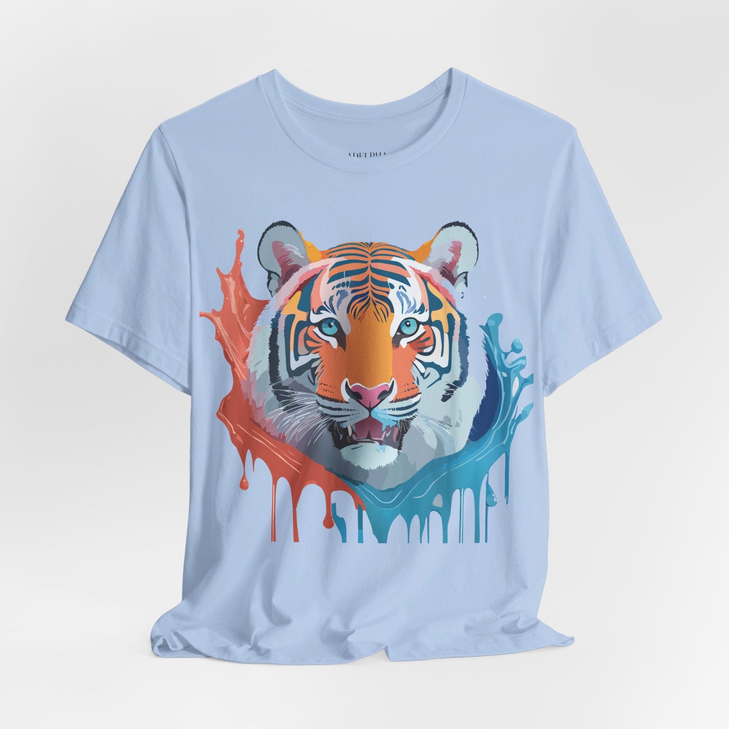 Natural Cotton Tee Shirt with Tiger