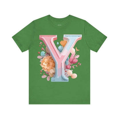 Natural Cotton Tee Shirt - Letters Collection - Y Printify