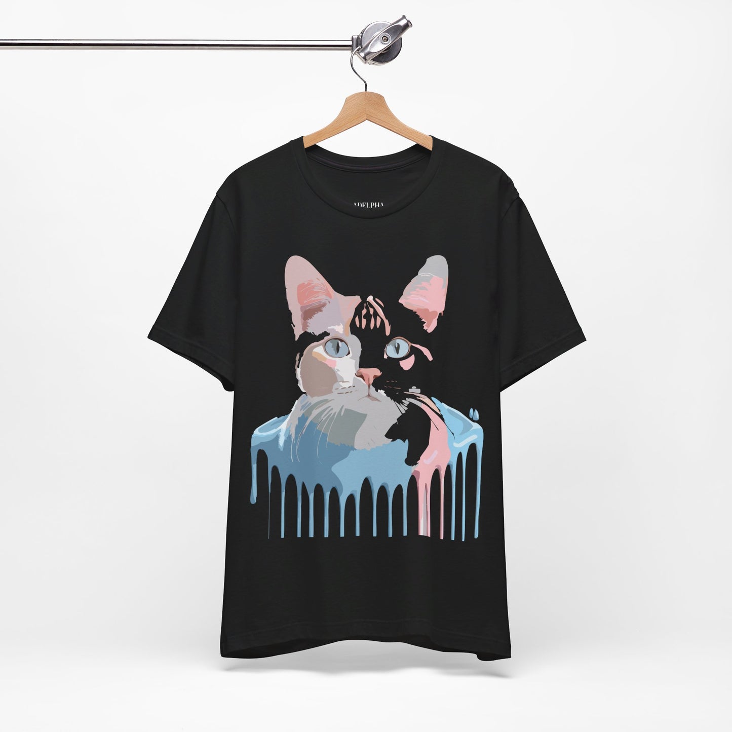 Natural Cotton Tee Shirt with Cat