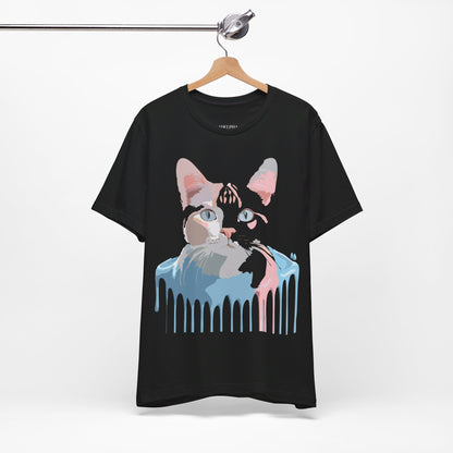 Natural Cotton Tee Shirt with Cat Printify