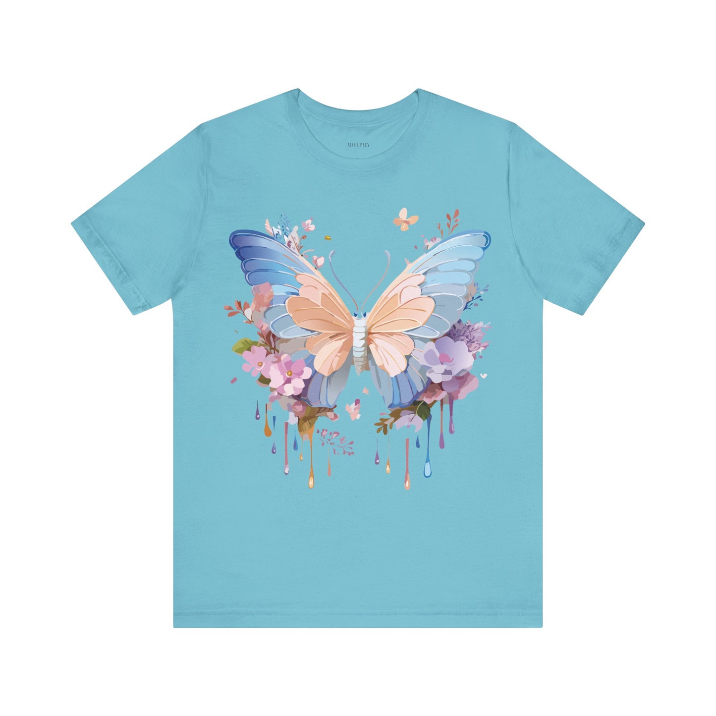 Natural Cotton Tee Shirt with Butterfly