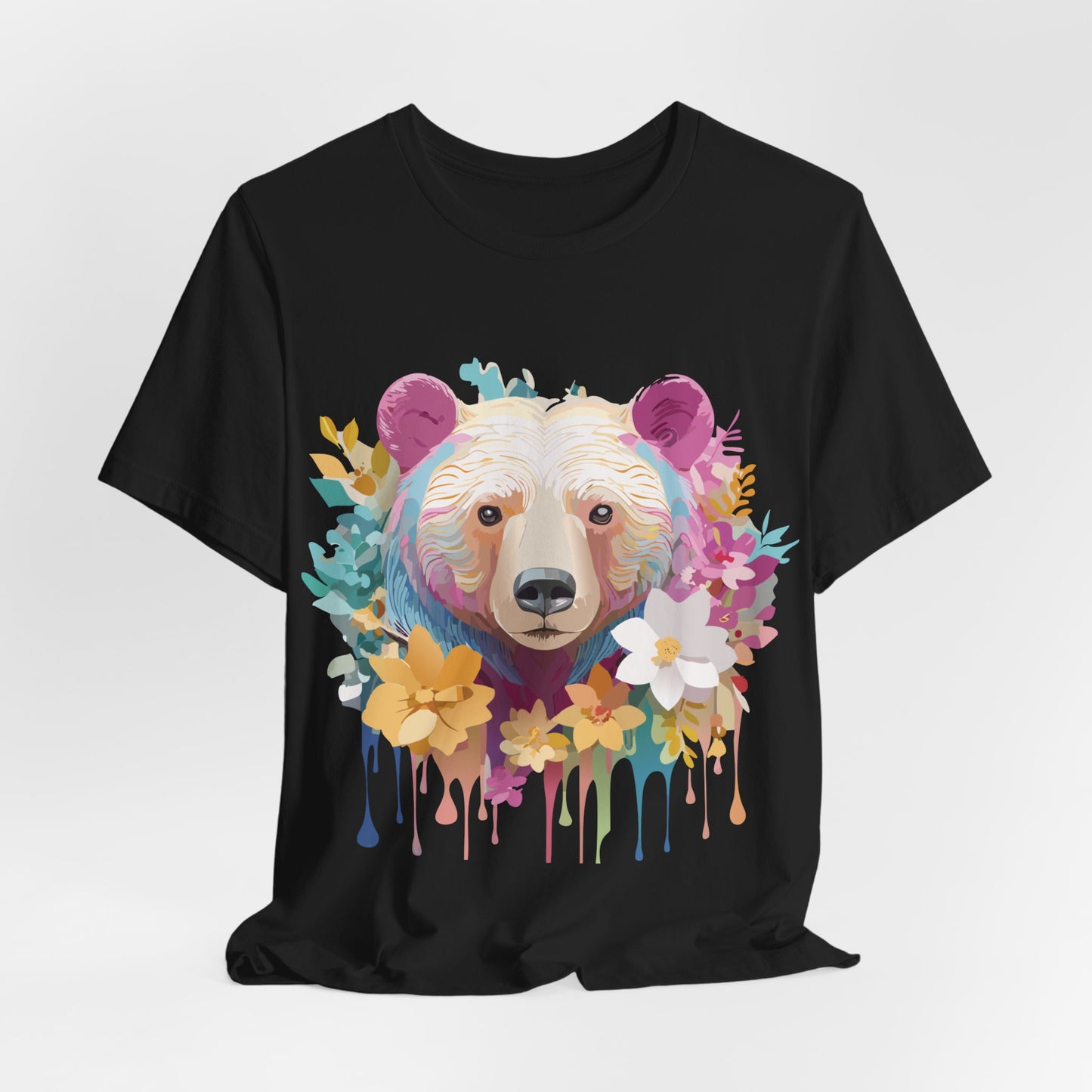 Natural Cotton Tee Shirt with Bear