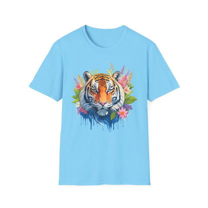 Tiger Print Unisex Gildan Softstyle Tee 64000 100 Percent Ring Spun Cotton