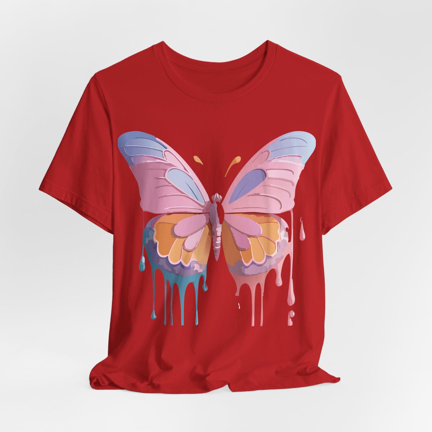 Natural Cotton Tee Shirt with Butterfly