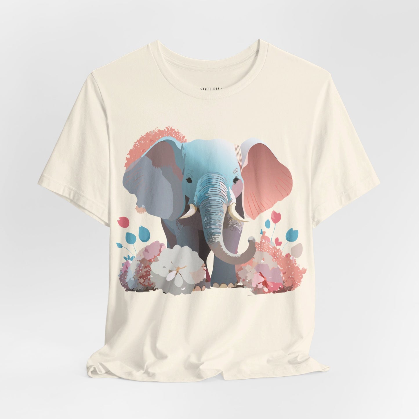 T-Shirt aus natürlicher Baumwolle mit Elefant