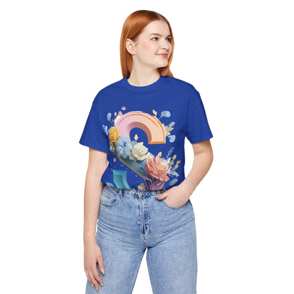 Natural Cotton Tee Shirt - Letters Collection - S Printify