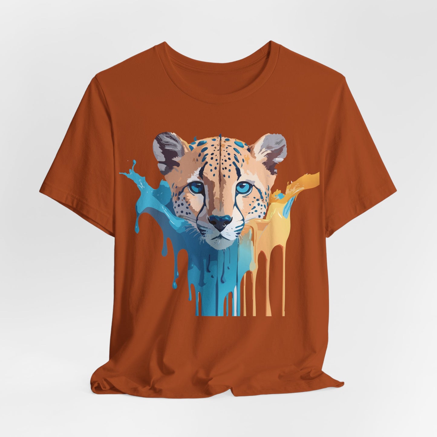 Natural Cotton Tee Shirt with Cheetah