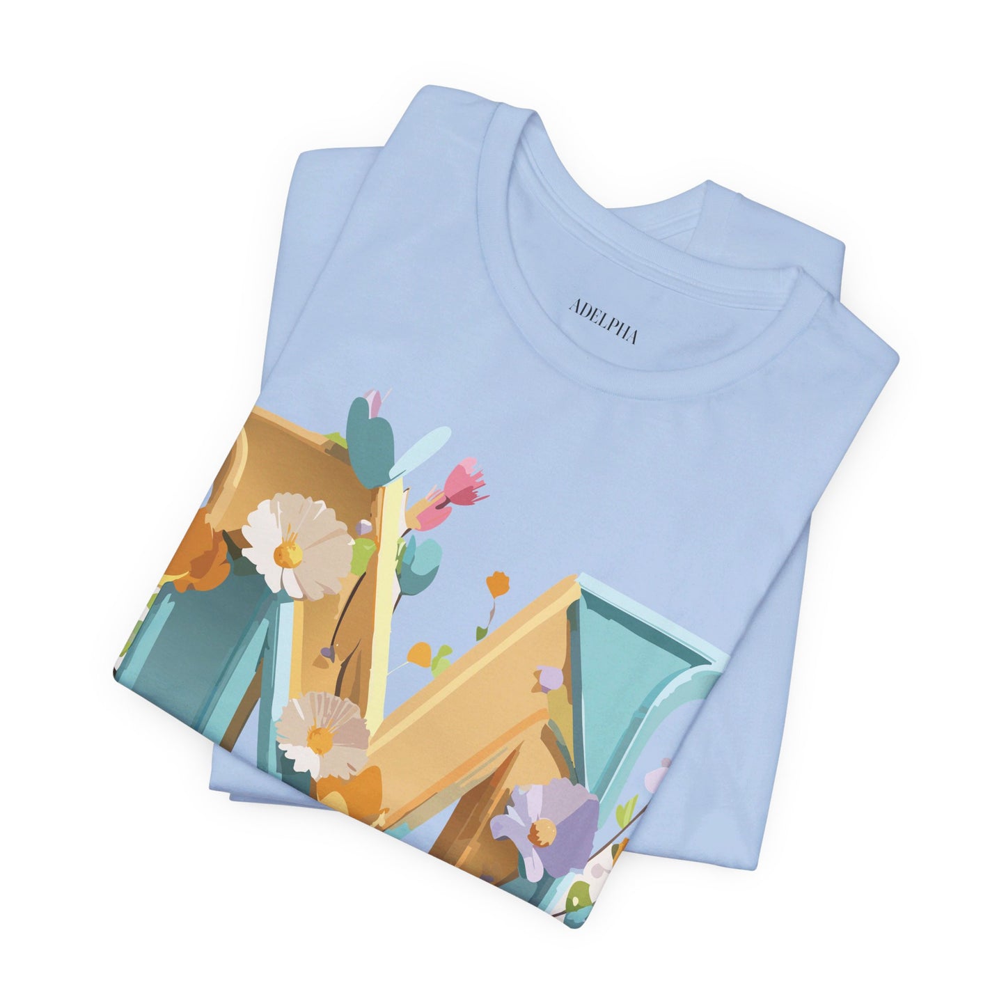 Natural Cotton Tee Shirt - Letters Collection - M