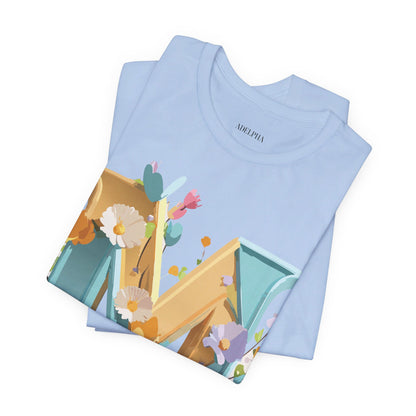 Natural Cotton Tee Shirt - Letters Collection - M Printify