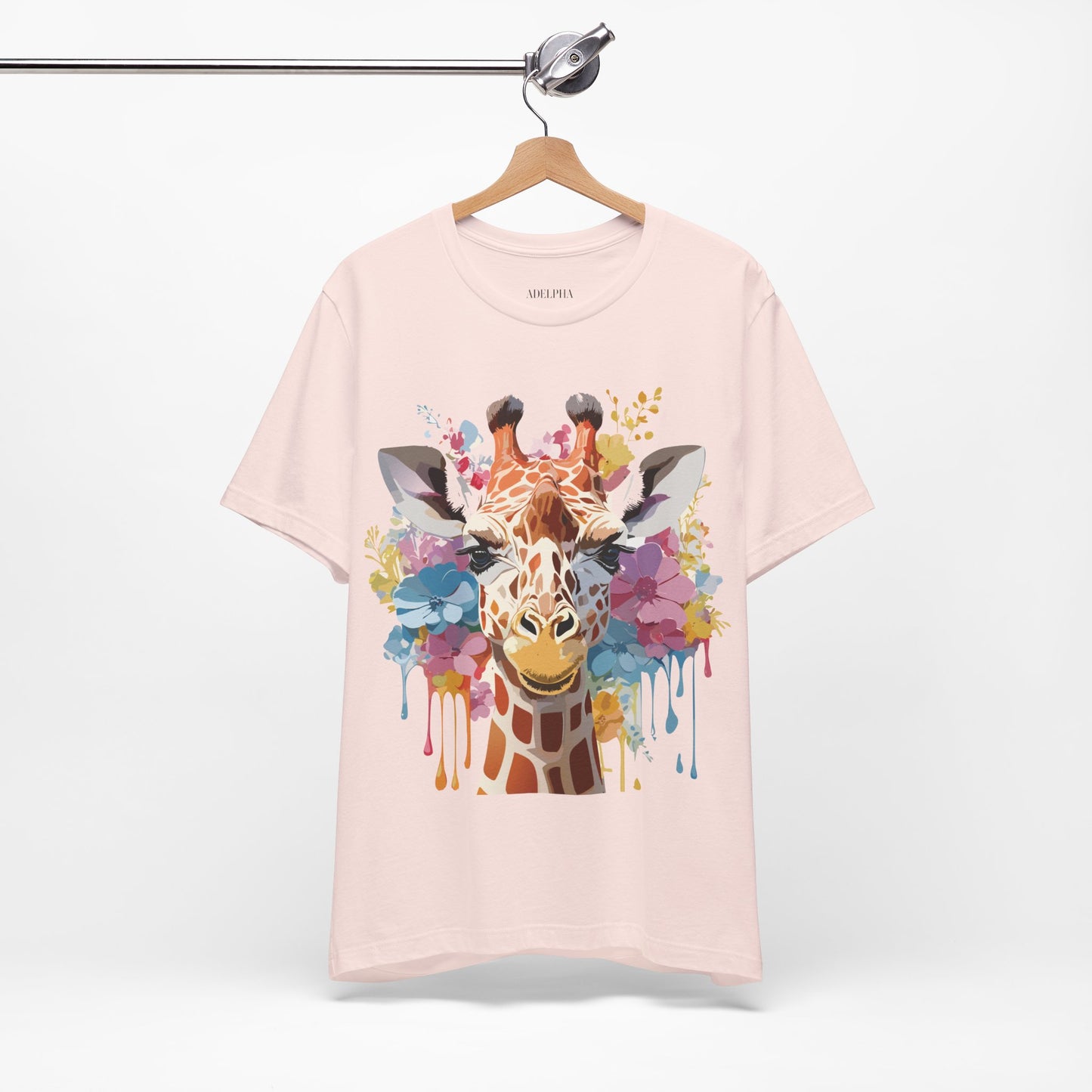 Natural Cotton Tee Shirt with Giraffe