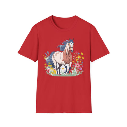 Unisex Horse Tee Softstyle Cotton Shirt With Animals Design Graphic