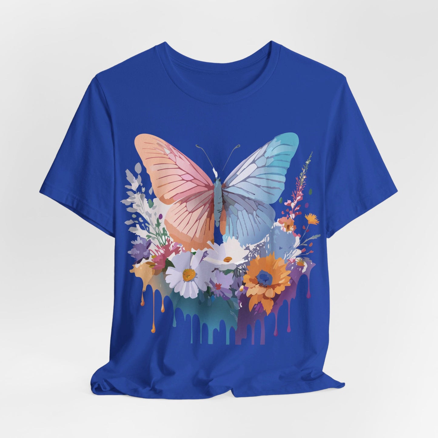 Natural Cotton Tee Shirt with Butterfly