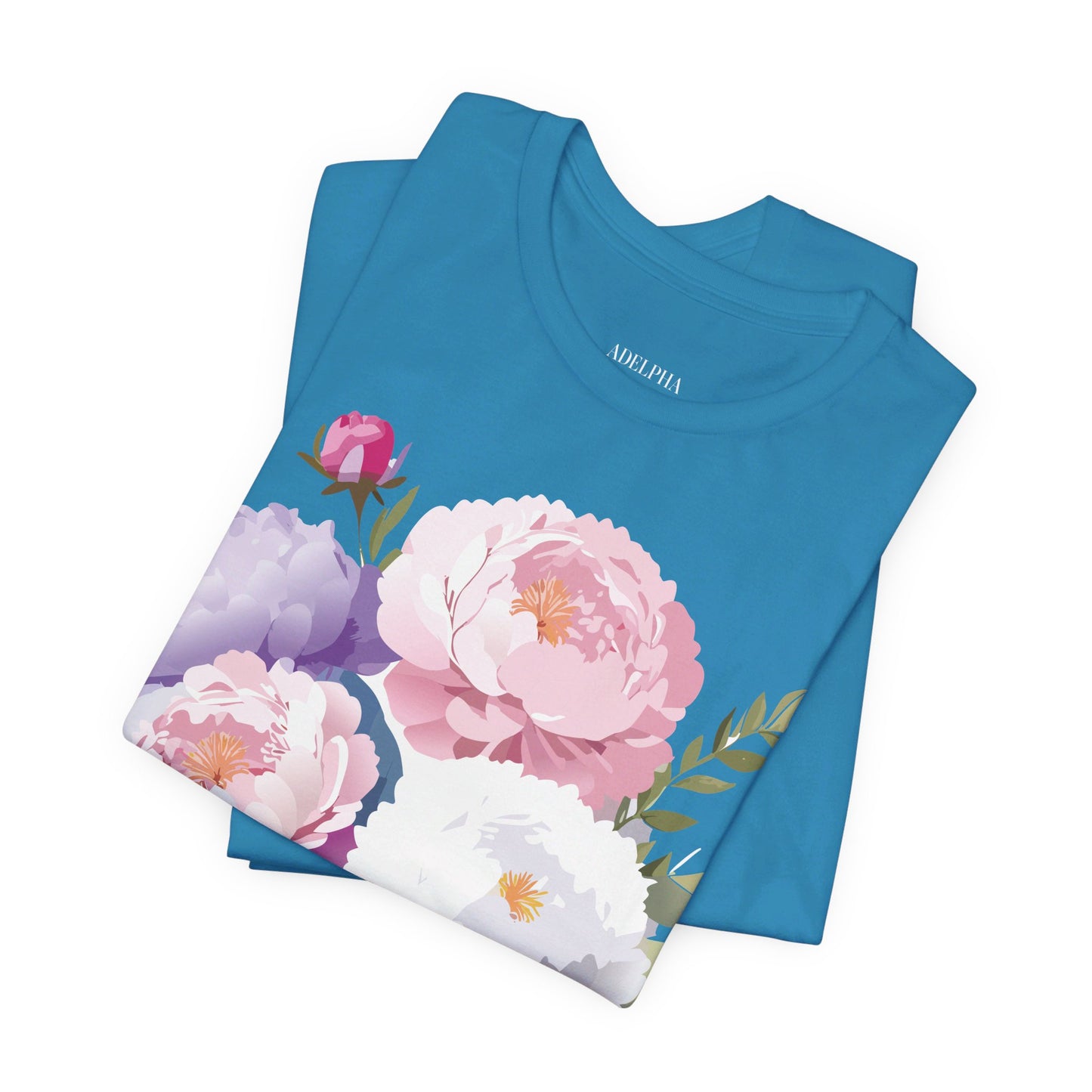 T-Shirt aus natürlicher Baumwolle mit Blumen