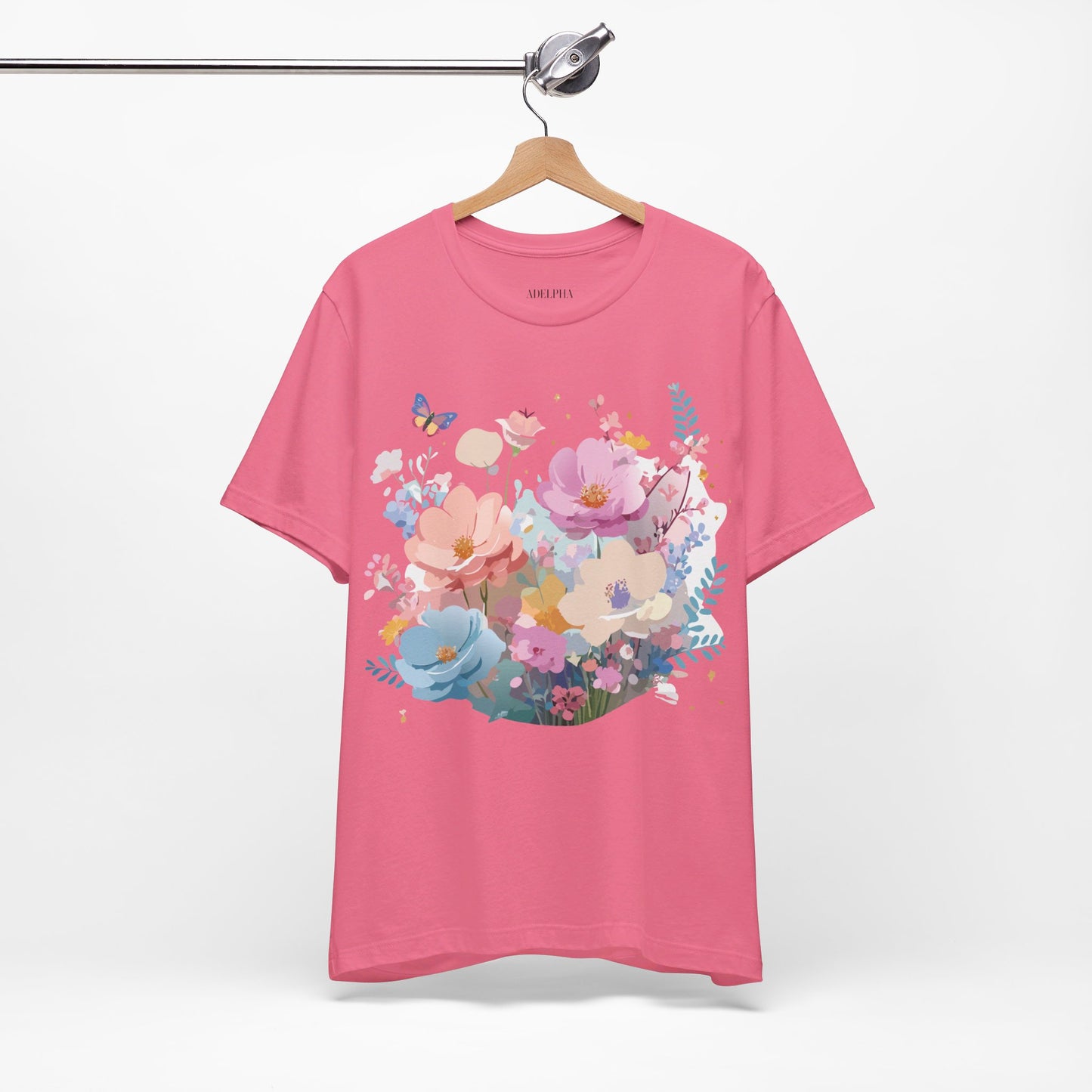 T-Shirt aus natürlicher Baumwolle mit Blumen