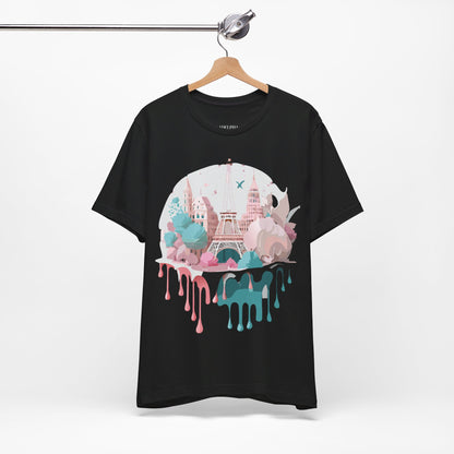 Natural Cotton Tee Shirt - Beautiful Places Collection - Paris Printify