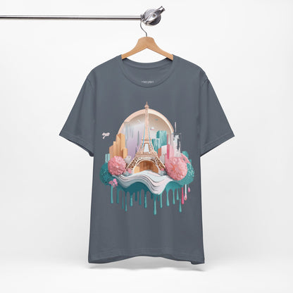 Natural Cotton Tee Shirt - Beautiful Places Collection - Paris Printify
