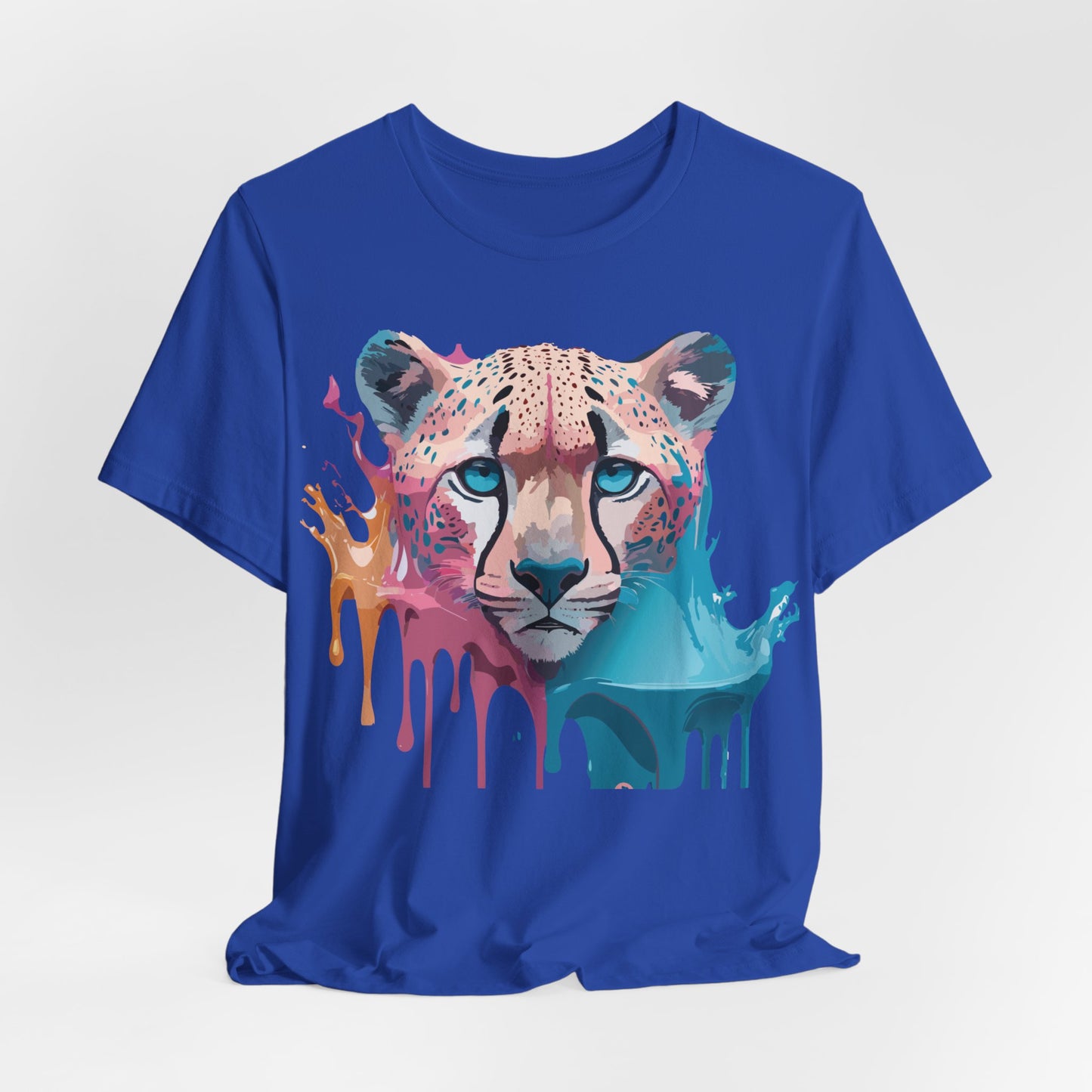 Natural Cotton Tee Shirt with Cheetah