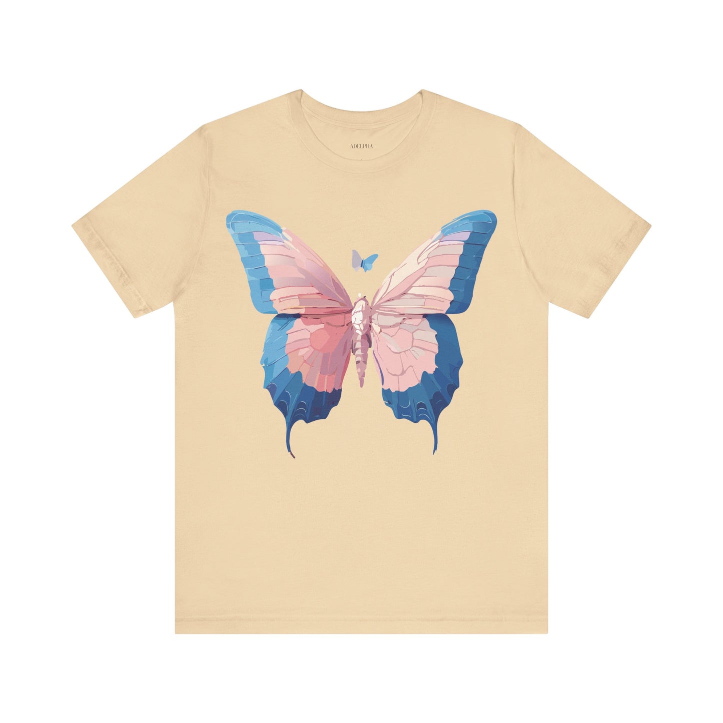 Natural Cotton Tee Shirt with Butterfly