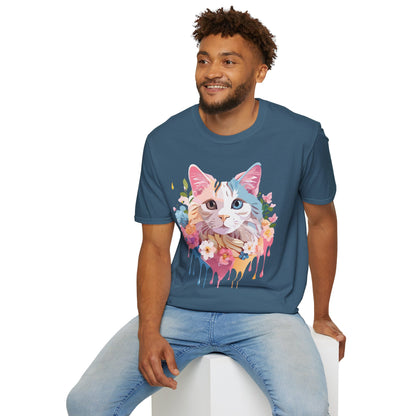 Cat Shirt Unisex Softstyle Tee 100 Percent Ring Spun Cotton Kitten Tee