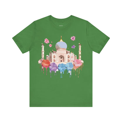 Natural Cotton Tee Shirt - Taj Mahal, India Printify
