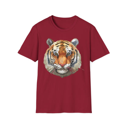 Tiger Print Unisex T Shirt Softstyle 64000 Gildan Ring Spun Cotton Tee
