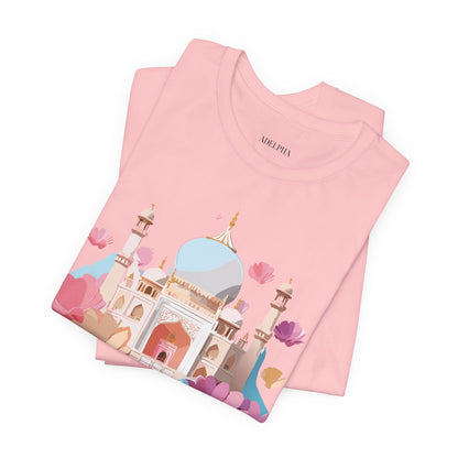 Natural Cotton Tee Shirt - Taj Mahal, India Printify