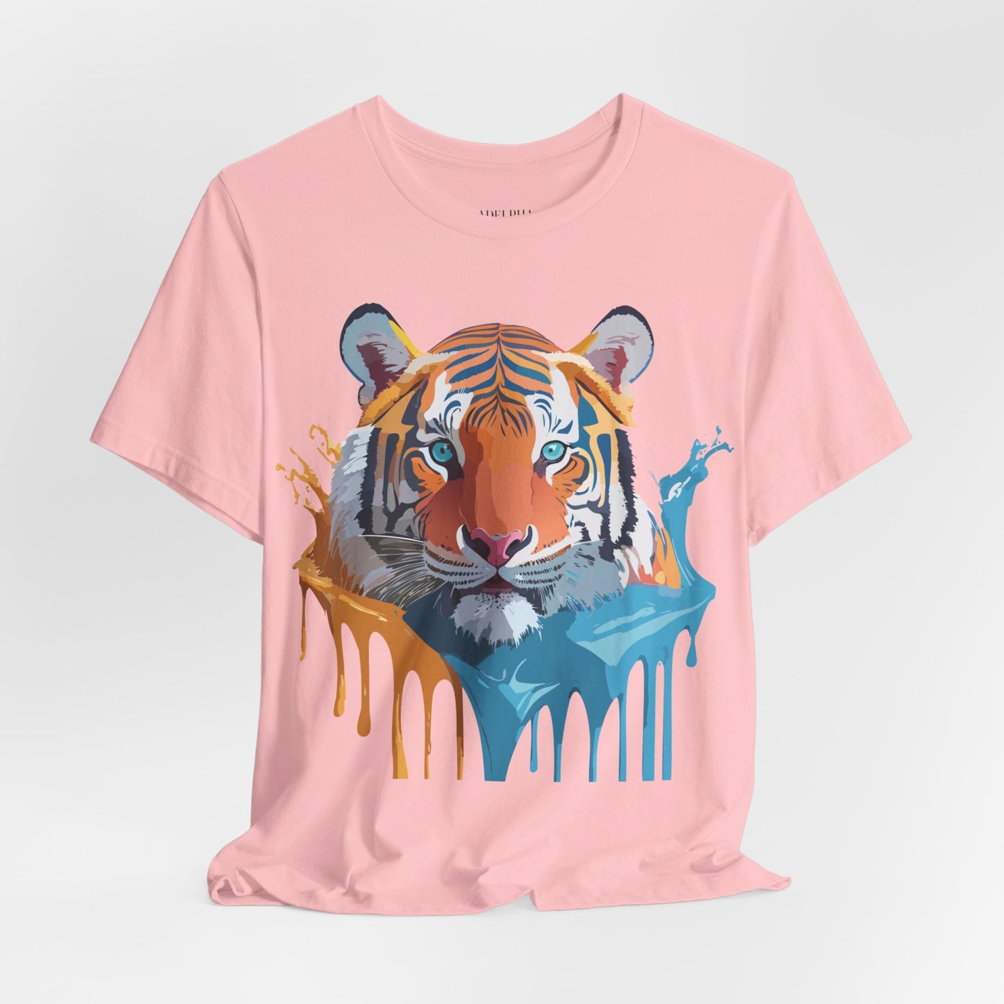 T-shirt en coton naturel avec motif tigre