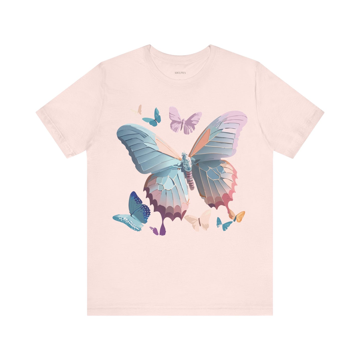 Natural Cotton Tee Shirt with Butterfly