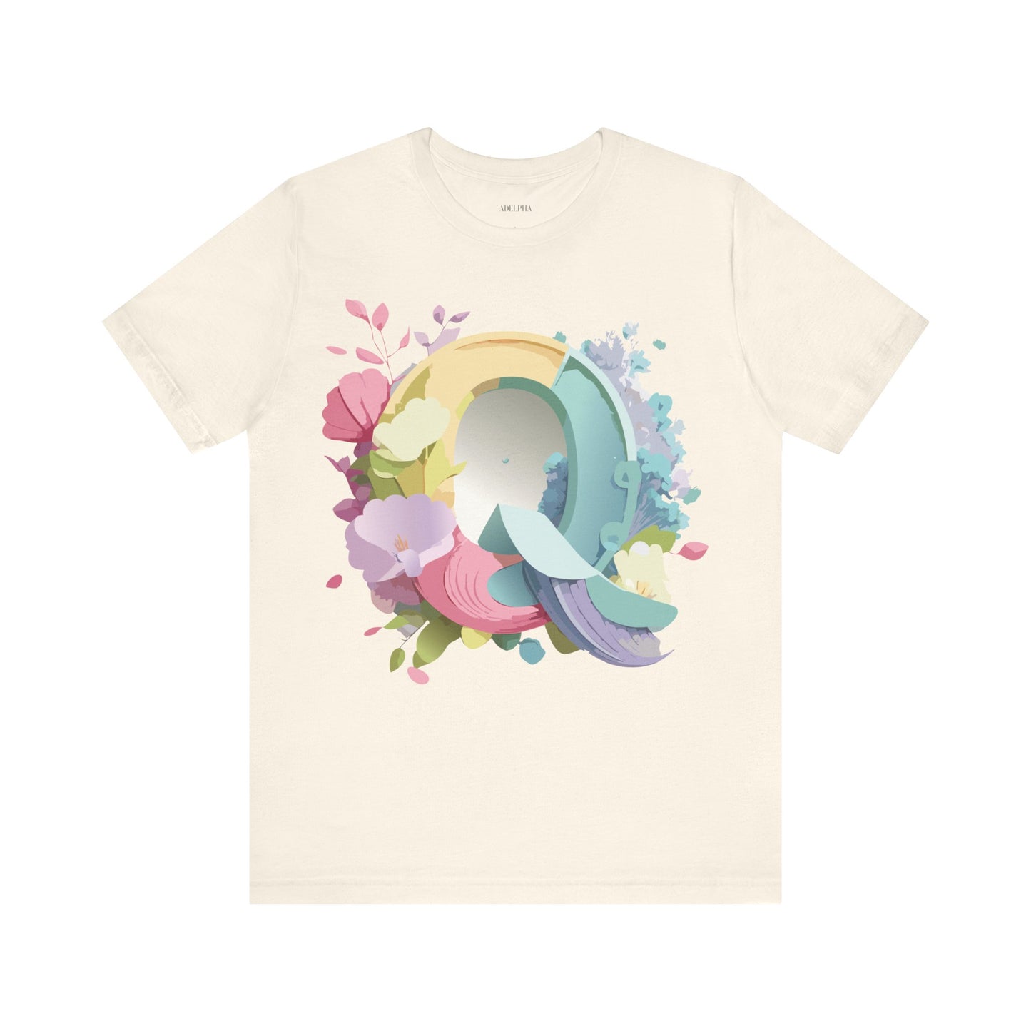 Natural Cotton Tee Shirt - Letters Collection - Q