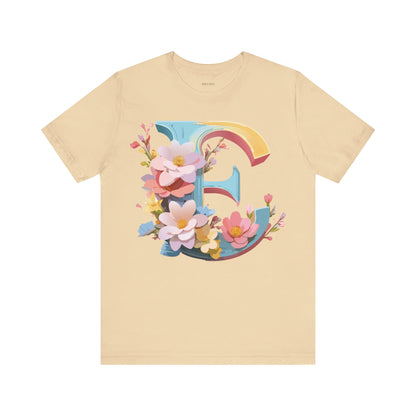 Natural Cotton Tee Shirt - Letters Collection - E Printify