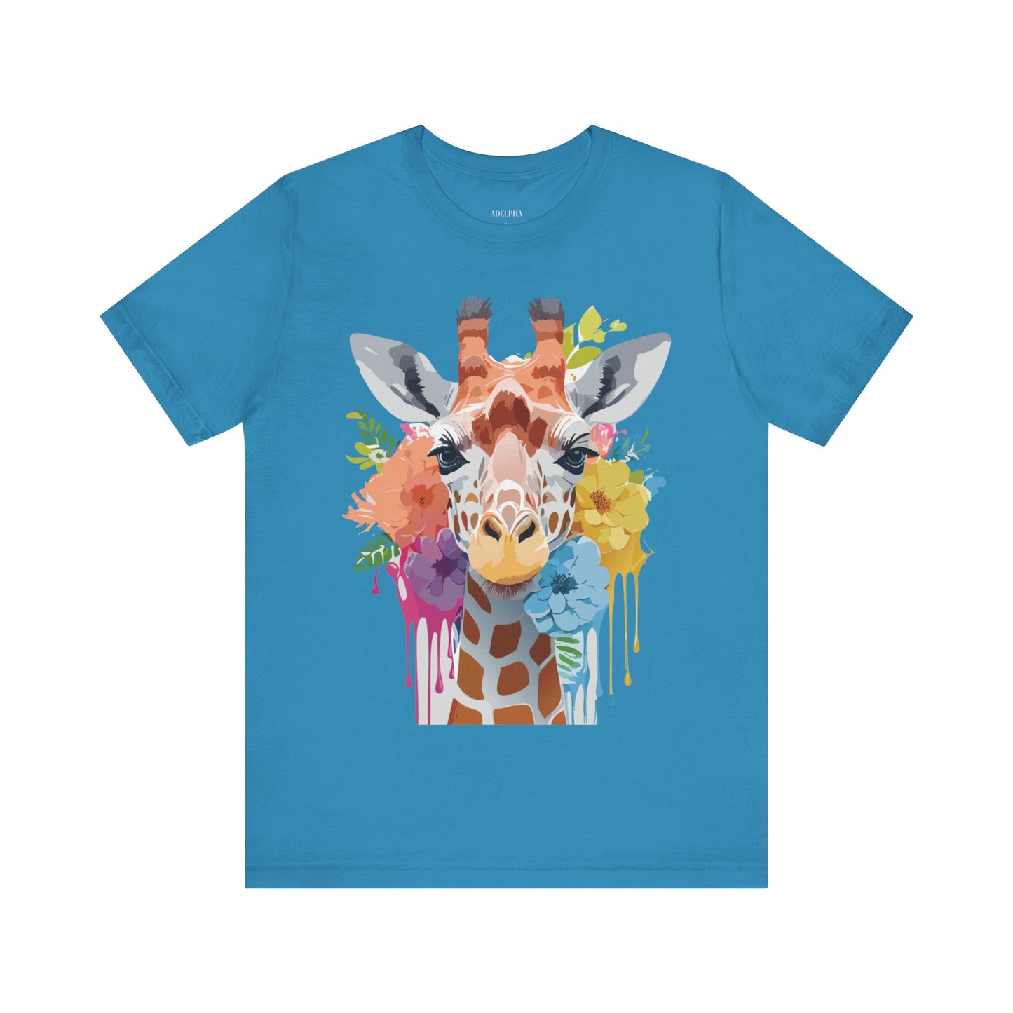 Natural Cotton Tee Shirt with Giraffe