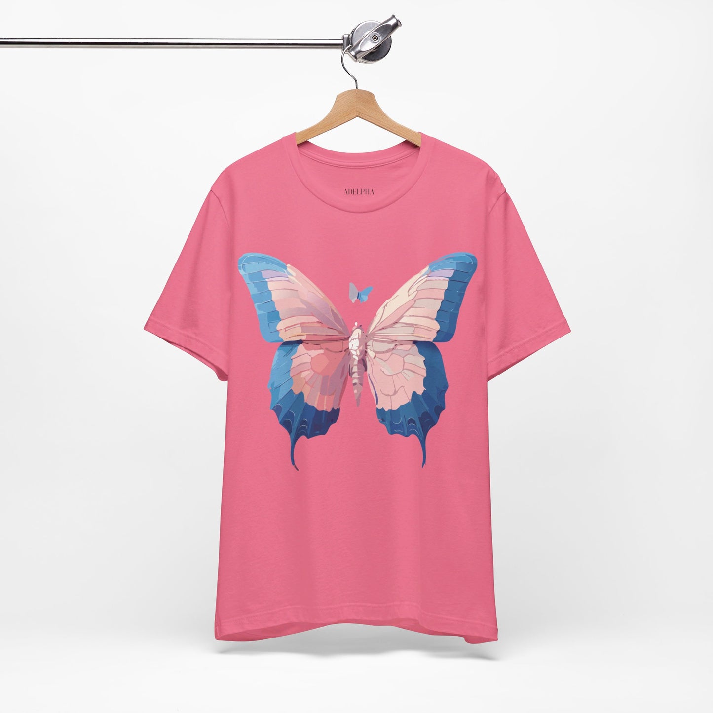 Natural Cotton Tee Shirt with Butterfly