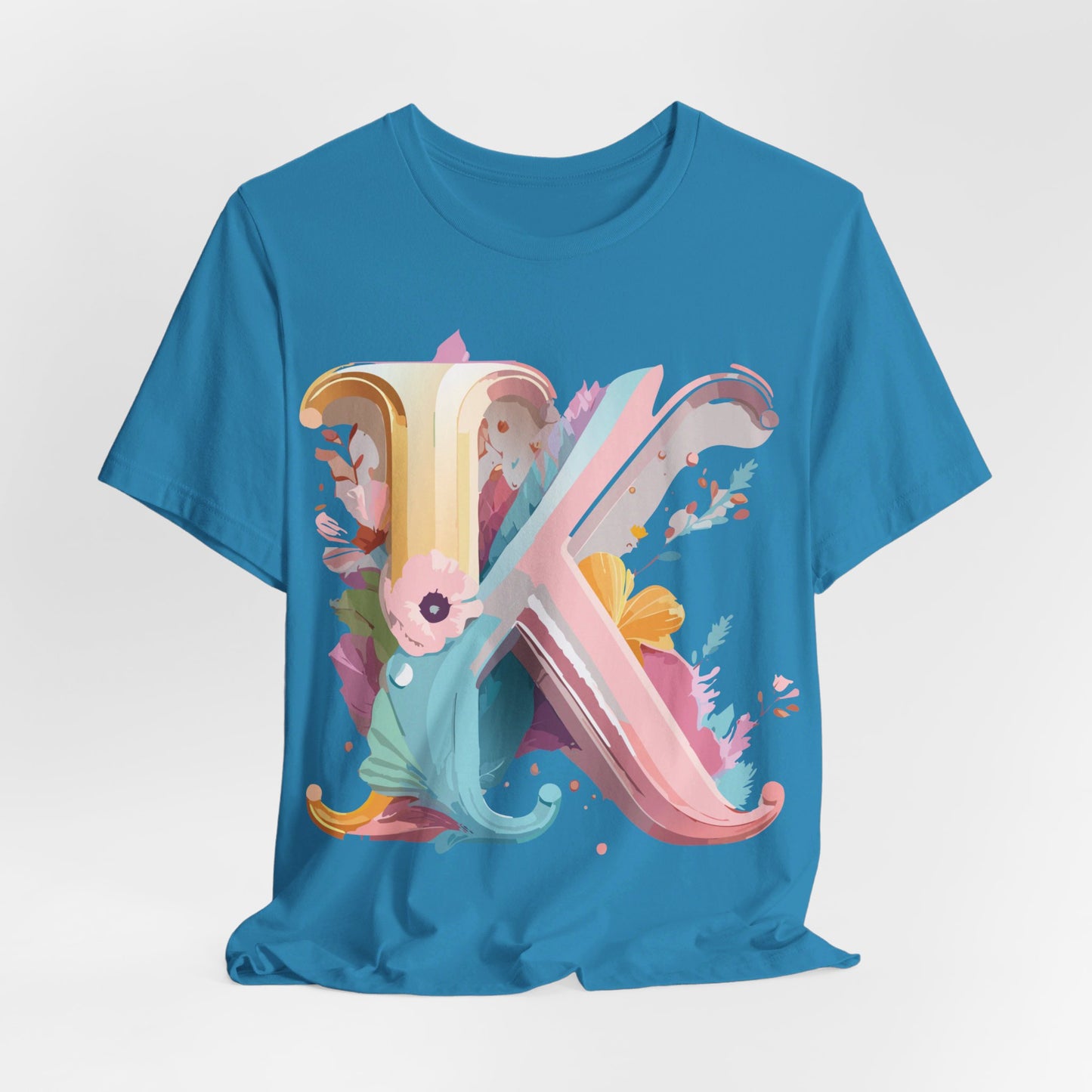 Natural Cotton Tee Shirt - Letters Collection - K