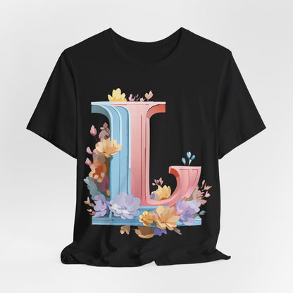 Natural Cotton Tee Shirt - Letters Collection - L Printify