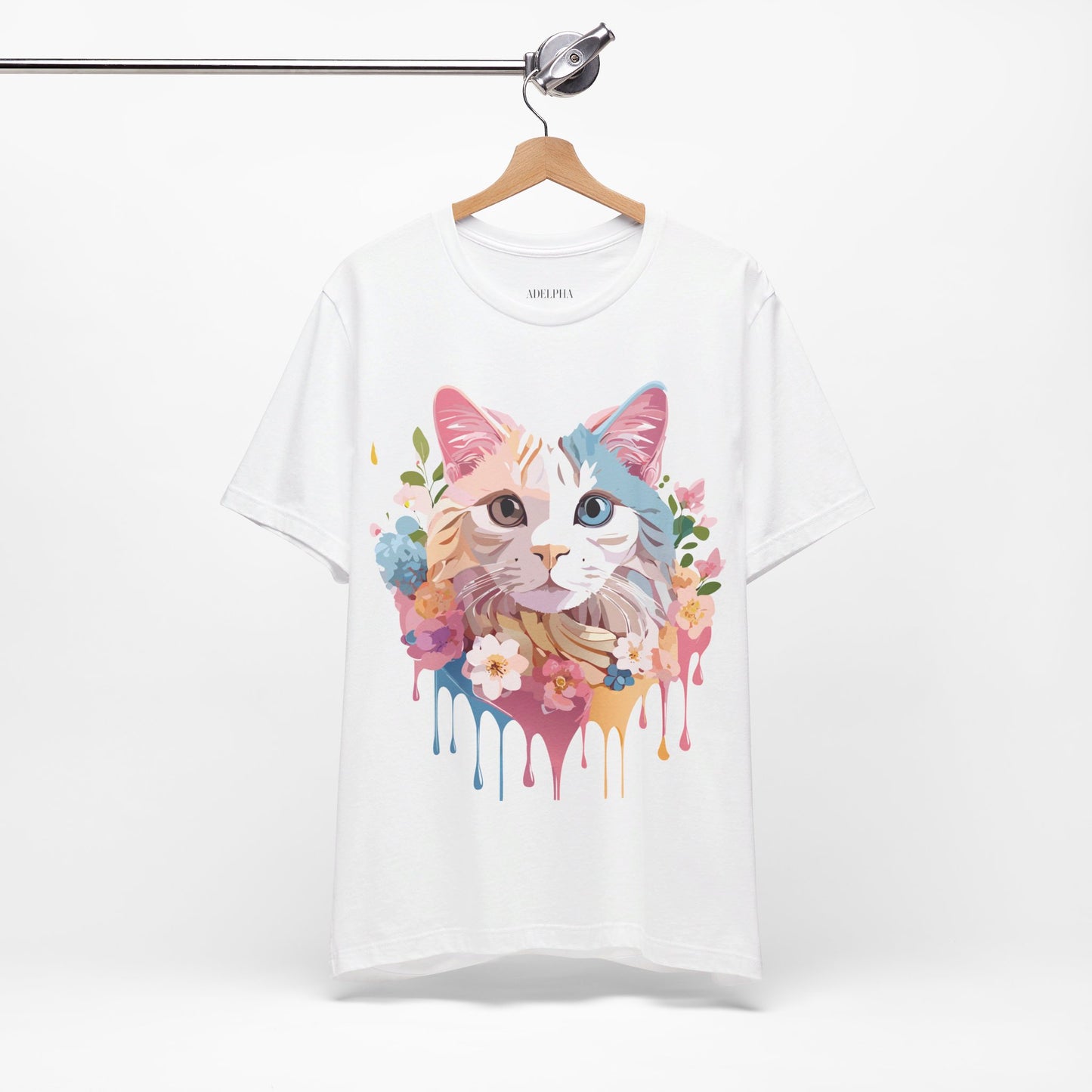 Natural Cotton Tee Shirt with Cat