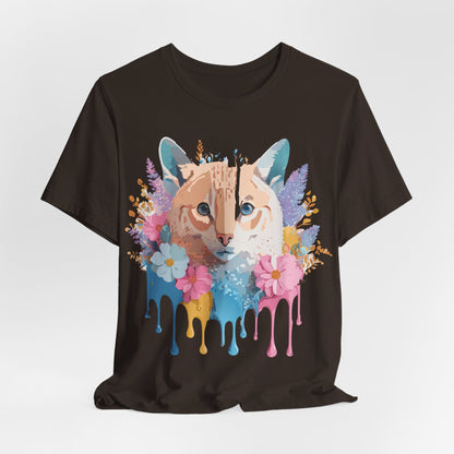 Natural Cotton Tee Shirt with Cat Printify