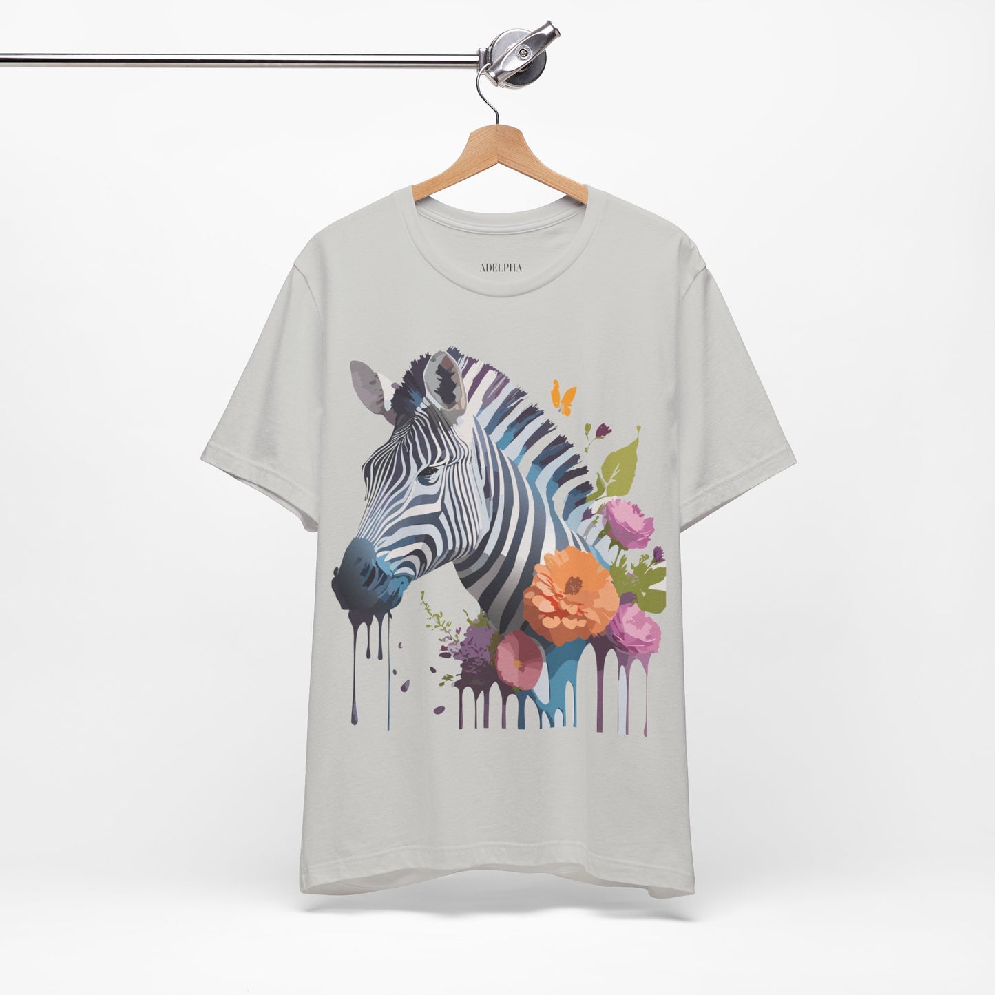 Natural Cotton Tee Shirt with Zebra