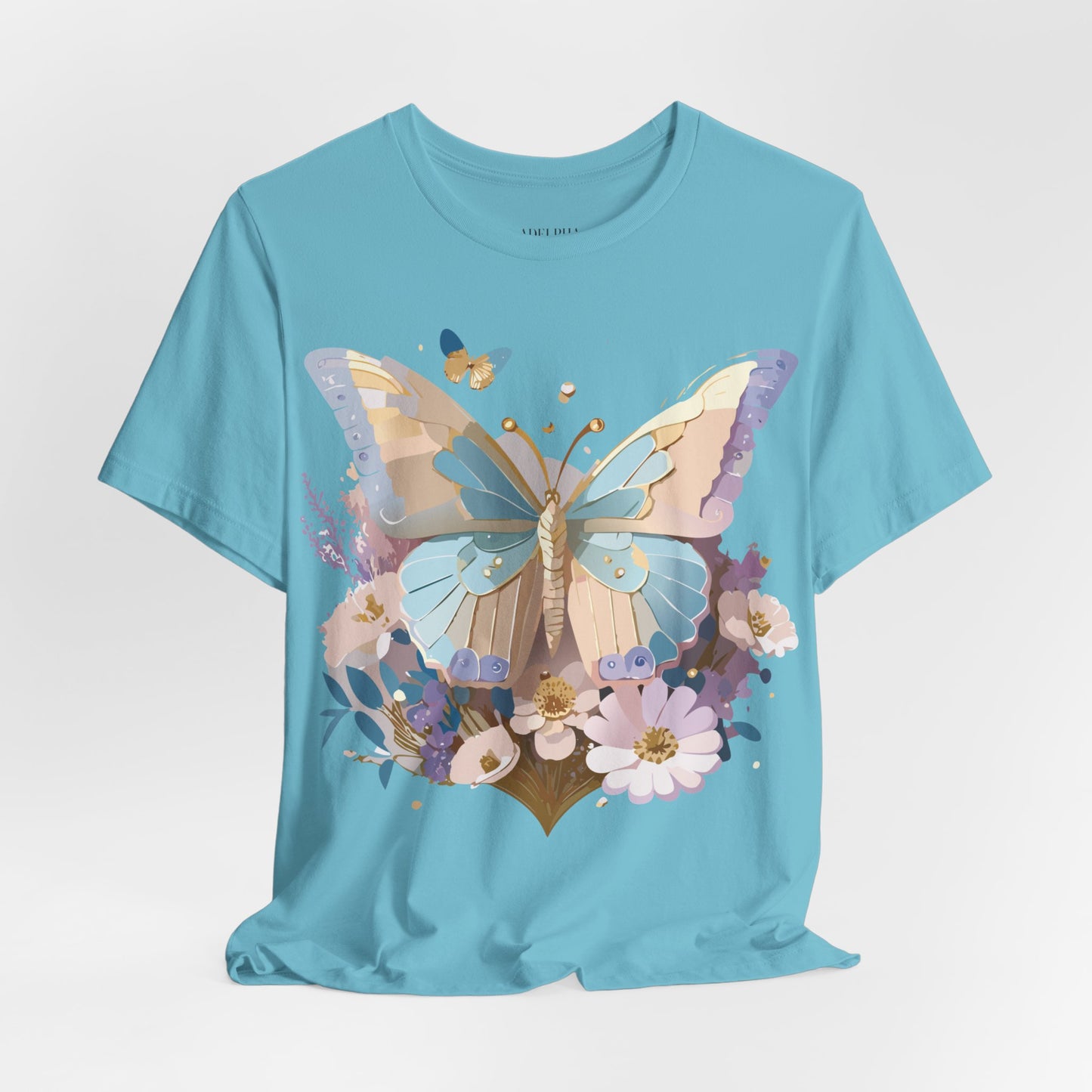 T-Shirt aus natürlicher Baumwolle mit Schmetterling