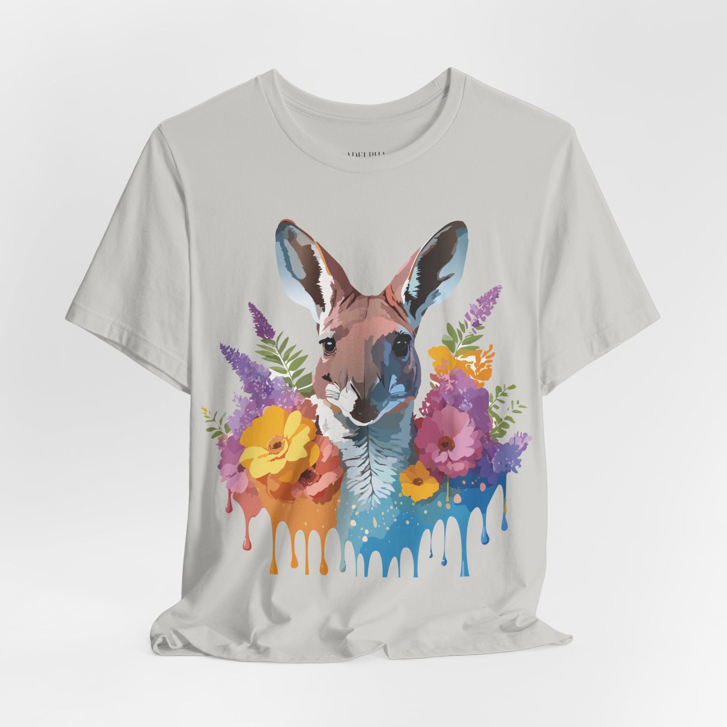 Natural Cotton Tee Shirt with Kangaroo