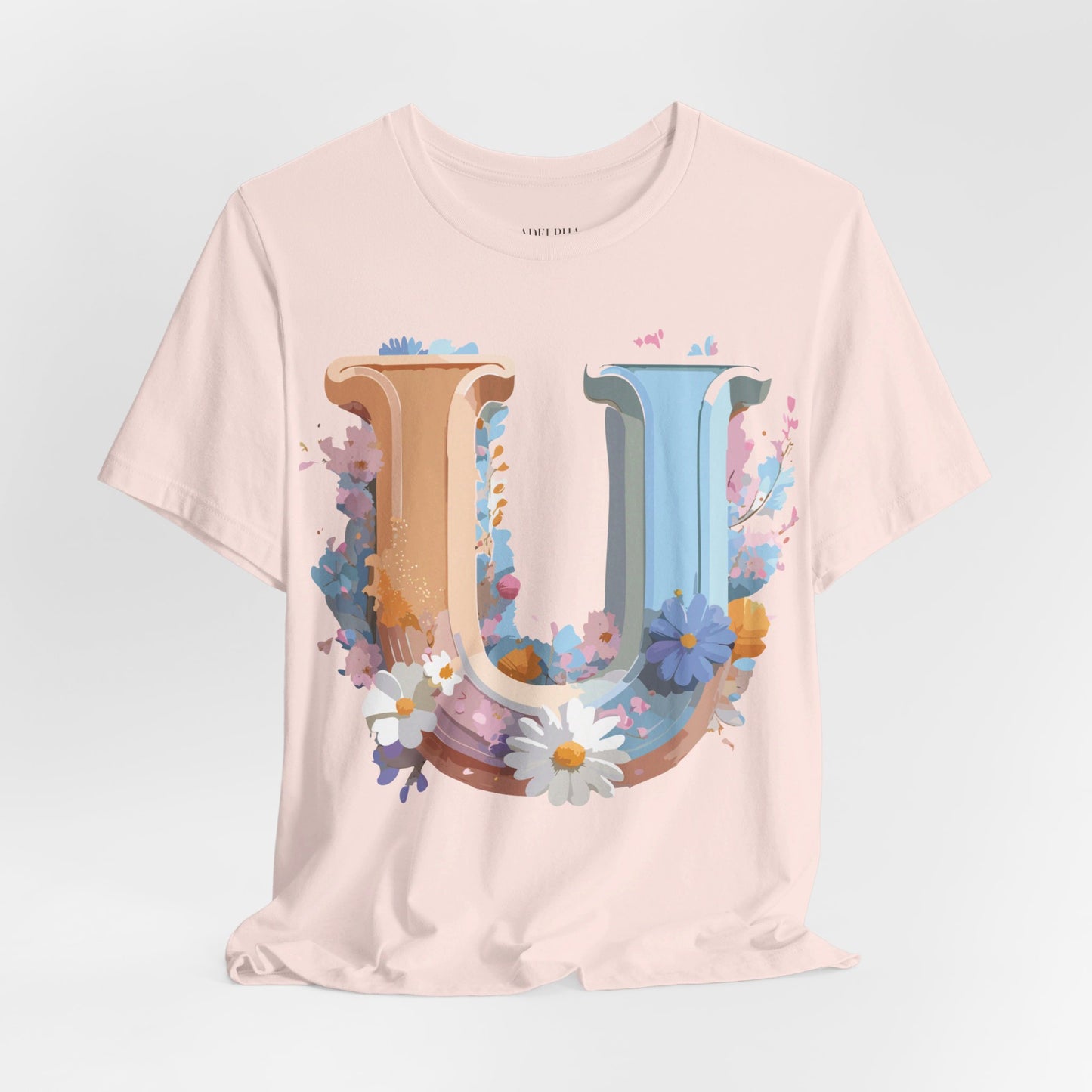 Natural Cotton Tee Shirt - Letters Collection - U