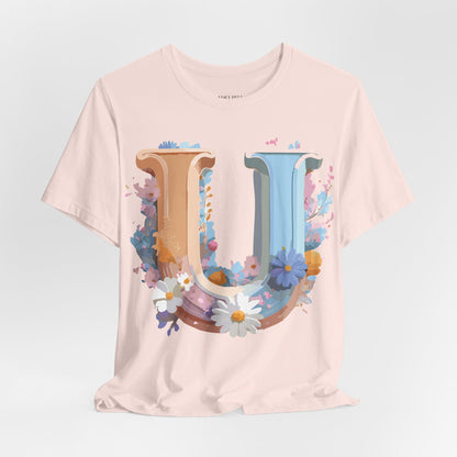 Natural Cotton Tee Shirt - Letters Collection - U Printify