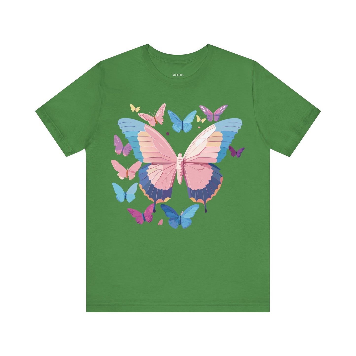 Natural Cotton Tee Shirt with Butterfly