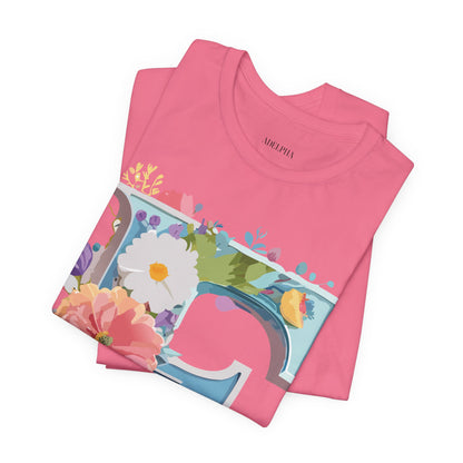 Natural Cotton Tee Shirt - Letters Collection - F Printify