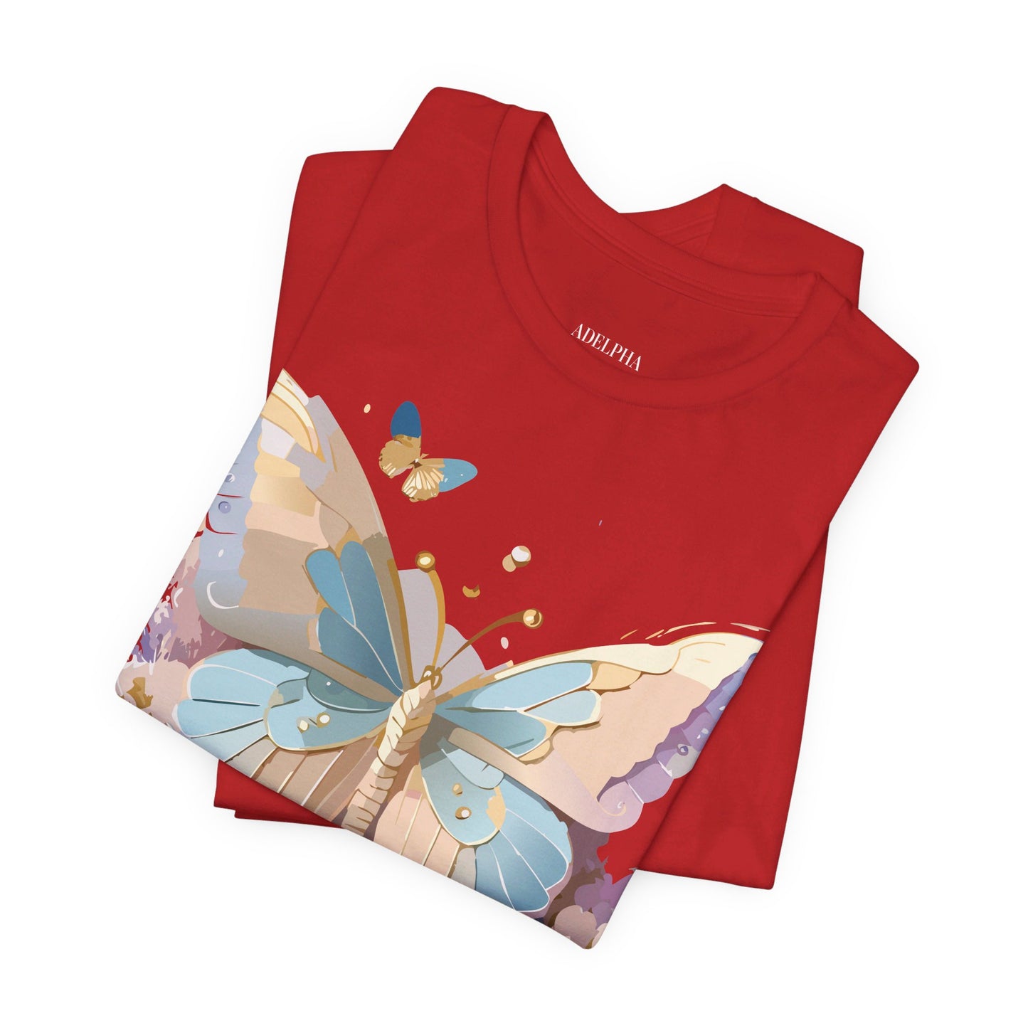 Natural Cotton Tee Shirt with Butterfly