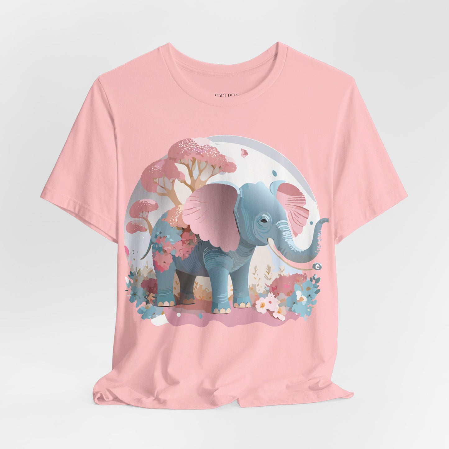 Natural Cotton Tee Shirt with Elephant