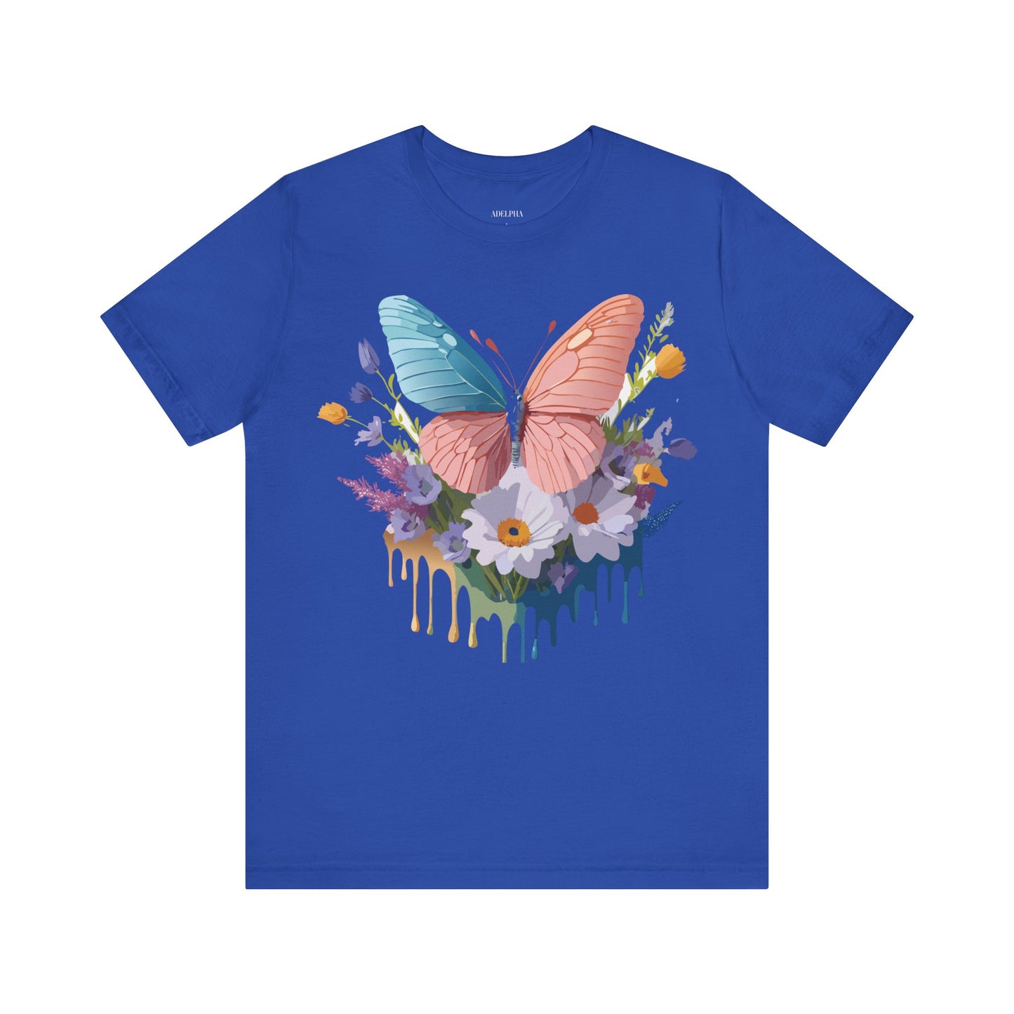 Natural Cotton Tee Shirt with Butterfly